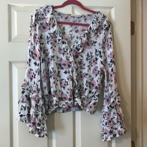 American Eagle Cropped Floral Top XL